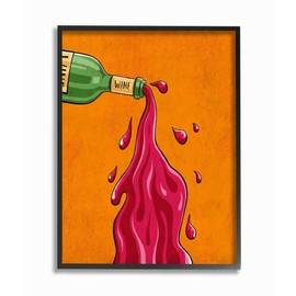 Stupell Industries Wine Splash Vintage Comic Book Design Framed, Multi-Color