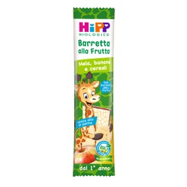 HiPP - Barrette alla Frutta Bio, Gusto Mela, Banana e Cereali, Snack per Bambini, 22 Pezzi da 23 gr ciascuno