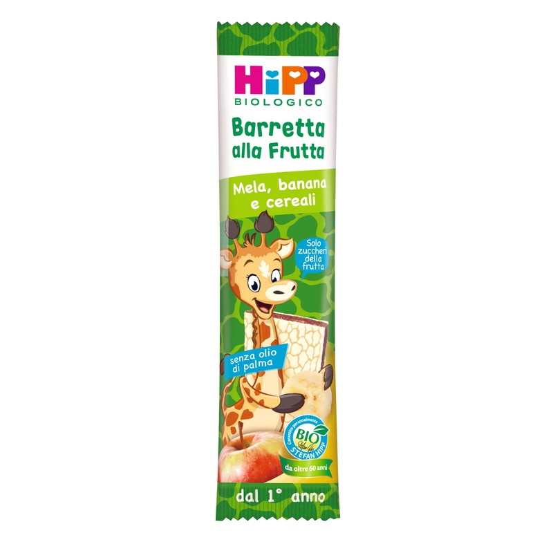HiPP - Barrette alla Frutta Bio, Gusto Mela, Banana e
