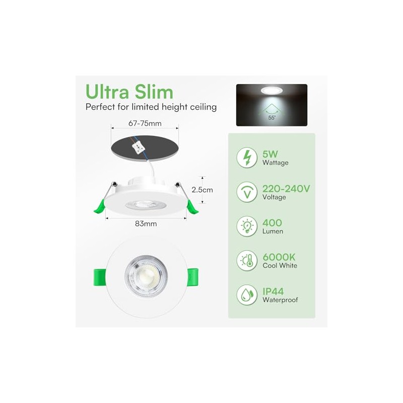 ALUSSO LIGHTING ALUSSO LIGHTING LED Einbaustrahler 230V IP44, 5W Kaltwei?