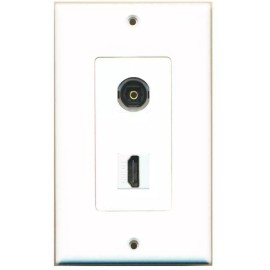 Wallplate City DecorZ - 1 Toslink Digital Audio Port and 1 HD Port Wall Plate Wall Plate