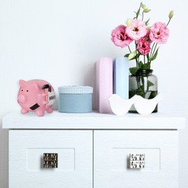 Relaxdays Piggy Bank with Hammer, Emergency Lettering, Lockable Ceramic Money Box, HBT: 14.5 x 15.5 x 20 cm, Pink