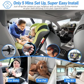 Itomoro Baby Car Camera, 4.3" HD Night Vision Car Baby Monitor with Camera, Safety Seat Baby Car Mirror for Rear Facing 5 Mins Easy Installation ACZ401