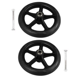 Healifty 2pcs Front Wheelchair Wheel Solid Wheel Replacement for Wheelchairs Rollators Walkers 7 Inch