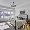 vivihobb Farmhouse Semi Flush Mount Ceiling Light Fixture,3-Light Black Industrial