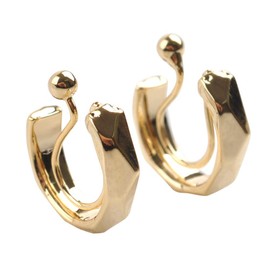 Cream Dot Women's Cream Dot Earrings, Popular, 18k Coating, Hoop Earrings, Hoop Earrings, Polygonal Shape, Multi-Faceted Cut, Gold x Earrings