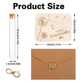 Wish filler money gift packaging, funny wish filler money gift with test tubes and twine money gift for birthday, wedding, youth dedication, wooden packaging