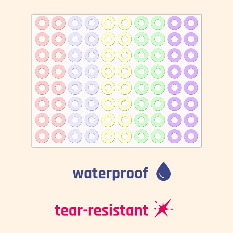 800 Pack, Paper Hole Reinforcement Stickers Labels - 0.25", 5