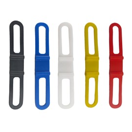 Runseaway 5Pcs Multipurpose Silicone Band, Cycling Flashlight Mount Holder, Elastic Rubber Strap for Bike Handlebar, Securely Attach Lights and Accessories, Multi-Color