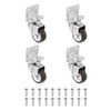 PATIKIL 1.25" L-Shaped Plate Swivel Caster Combo, 4Pcs Side Mount