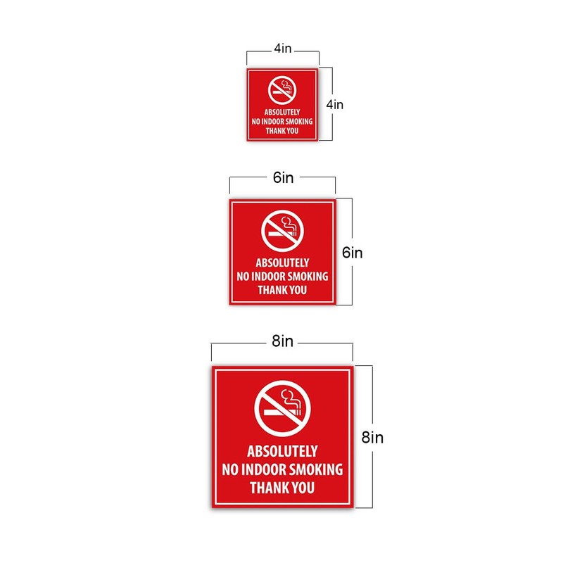 Signs ByLITA Square Absolutely No Indoor Smoking Thank You Sign(Lt