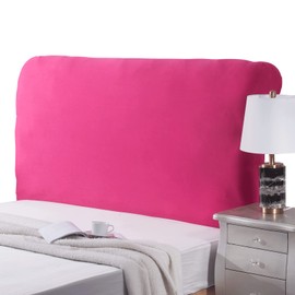 Elastic Headboard Cover For Upholstered Bed/Wood/Leather Headboard Cover Double Single Rectangular/Slightly Rounded Lining Headboard Bed Pr(Length:150-170cm,Pink1)