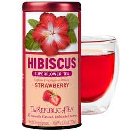 The Republic of Tea – Hibiscus Strawberry Tea, 36 Tea Bags, Herbal Blend, Caffeine Free, Gluten Free