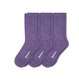 Pacas Women's Alpaca Lightweight Crew Socks - 3 Pack (Medium-Large, Purple)