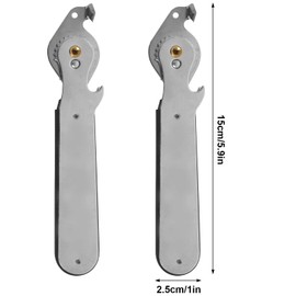 2 Lever Can Opener with Bottle Opener, Can Opener, Can Opener without Sharp Edges, Manual Safety Can Opener with Non-Slip Handle for All Types of Food in Cans, Stainless Steel