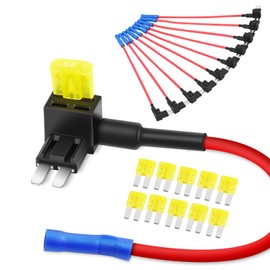 Nilight 10 Pack Micro 2 Fuse TAP 12V Car Add a Circuit ATR Blade Adapter with 20A II Fuses Holder Add On Dual Circuits Adapters for Cars Trucks Boats (50058R),Blue, Red, Black, Yellow