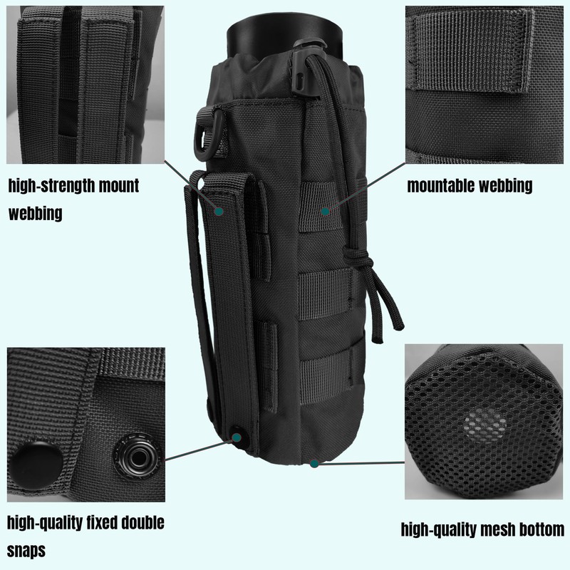 YOWDUTY Tactical MOLLE Water Bottle Holder, Upgraded Water Bottle Pouch