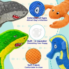 VWPTCHI Squeaky Durable Chew Toys 4-Piece Interactive Dog Toy Set No Filled, Soft for Dental Health,and Boredom Relief，Safe for Small, Medium, and Large Puppies,Non-Stuffed