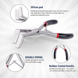 ColorYoung Tape in Pliers Professional Flat Surface Sealing Hair Extension Plier Tools For Tape in Hair Extension Tape in Tools For Hair