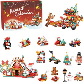 Advent Calendar 2024 for Kids, 24 Boxes of Christmas Countdown Advent Calendars, 12 In 1 Christmas Dessert House Advent Calendar 2024 Building Blocks Toy Set