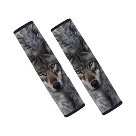 Finagallathe Gray Wolf Car Seat Belt Pads Cover Straps Shoulder Protection Pad Cushion Auto Accessories Gift for Men Women,2 Pack