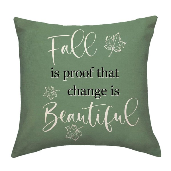 Fall Decor Throw Pillowcase 18 x 18 Inch with Autumn