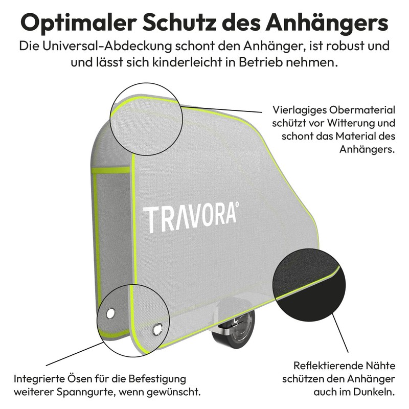 TRAVORA - Drawbar Cover Caravan - Reflective Caravan Protective Cover