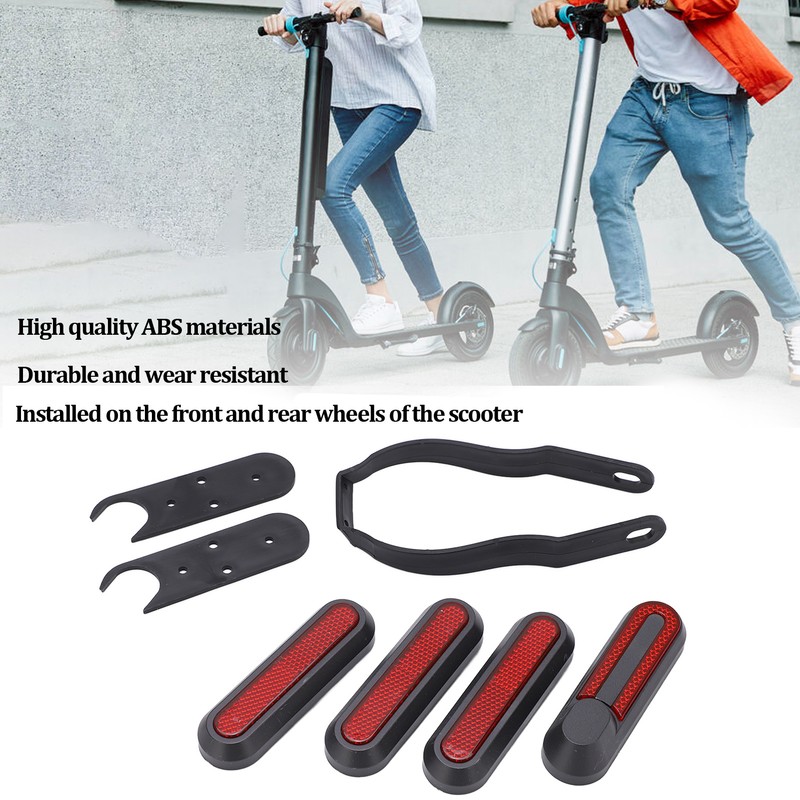 Scooter Wheel Hubs Cover Set Reflective Stickers Decorative Front Rear