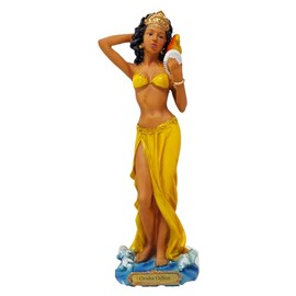 Oshun Orisha 12 Inches Black Ceramic Statue African Goddess of Love and Fertility Yoruba Religion