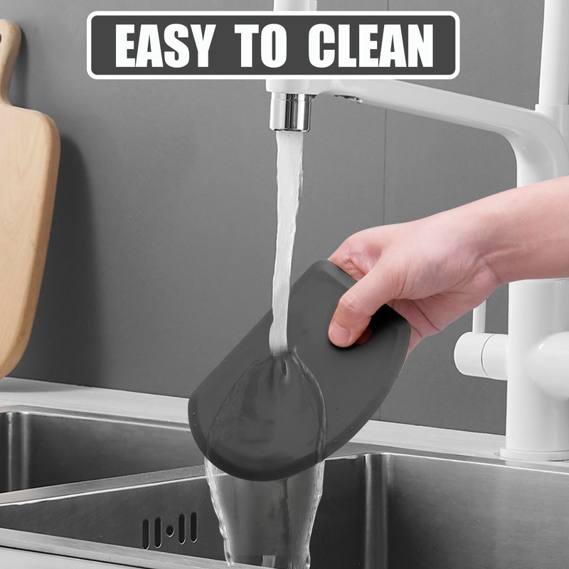 Silicone Dough Scraper with Stainless Steel Sheet, Curved Edge Flexible
