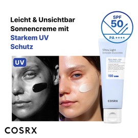 COSRX Ultra-Light Invisible Sunscreen | Sonnencreme LSF 50, Kein Weißer Rückstand, Leicht & Schnell einziehend, Sonnenschutz für trockene Haut, Aloe Vera Sunscreen, Korean Skincare