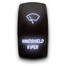 Windshield Wiper - White - Laser Etched 5-Pin Double Pole Single Throw Windshield Wiper Maintained ON-Off DPST Toggle Switch 20A 12V