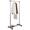 DESIGNSCAPE3D Rolling Clothing Garment Rack with Shoe Shelf, Stainless Steel,
