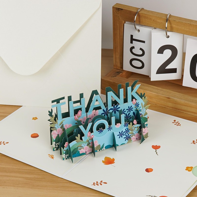 TOCCOOL Thank You POP-UP Card, 3D Thank You Card, Greeting