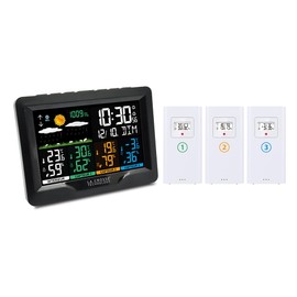 La Crosse Technology - WS6204 Wireless Weather Station with 3 Thermo/Hygro Sensors - Black (Black, White)