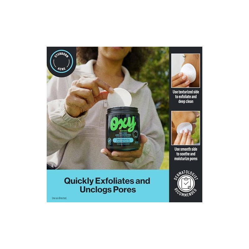 Oxy Almohadillas de limpieza facial, máxima eficacia, 90 piezas, unisex