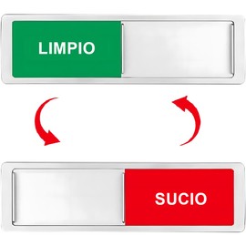 ZXUPOI Dishwasher Magnet Clean Dirty [Choose Your Language] - Easy to Read and Place Slider - Kitchen Accessories - Magnetic Sign for Dishwasher - Kitchen Gadgets ES