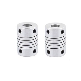 Xnrtop 8mm to 8mm Shaft Coupling 25mm Length 18mm Diameter Stepper Motor Coupler Aluminum Alloy Joint Connector for 3D Printer CNC Machine DIY Encoder(Pack of 2