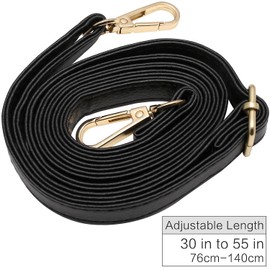 Jepeux Purse replacement strap leather shoulder strap adjustable, metal buckle, 30-55 inch