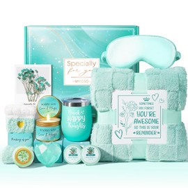 Birthday Gifts for Women, Self Care Gifts Get Well Soon Gifts Basket for Women, Ocean Relaxing Spa Gifts Care Package w/Luxury Blanket, Unique Gifts for Mom Mother Her Wife Girlfriend Friend Sister