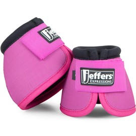 Jeffers Equine Ballistic Bell Boots - Purple & Pink, Large | Shock Absorbing Hoof Protection for Horses | Secure Double Hook & Loop Closure, Perfect for Travel, Training, & Equestrian Riding