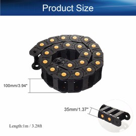 Heyiarbeit R100 Cable Drag Chain 1Meter Carrier Drag Chain Cable Wire 35x100mm with End Connectors Open Type for Electrical Machines CNC