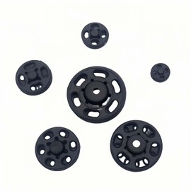 1 caja/15 juego de botones invisibles pequeños de plástico a presión para coser ropa (negro, 11,5 mm)
