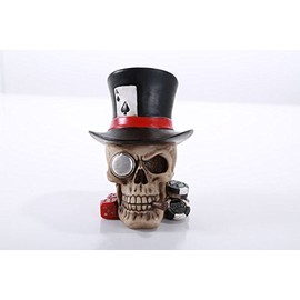 Pacific Trading Poker Skull Ace Spades Top Hat Casino Dice Poker Game Skull Gambler Figurine Gift