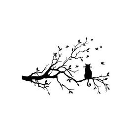 ADECNS Cat Tree Branch Wall Stickers Removable Wall Decal Art Decal Mural Home Decoration