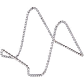 Bard's Twisted Silver-toned Wire Easel Stand, 4" H x 3.5" W x 5.5" D