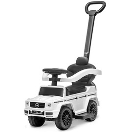 Best Ride On Cars Kids Outdoor Stroller Mercedes G-Wagon for Toddlers 1 to 3 Years Old with Music, Horn Sounds, and Handle, White