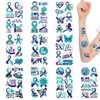 WANDIC 30 Sheets Temporary Tattoos for Suicide Prevention Awareness Purple