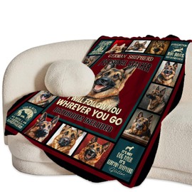 jamie world German Shepherd Blanket Dog Lovers Gifts Cozy Plush German Shepherd Throw Blanket Fuzzy Flannel Fleece Blankets for Girls Boys Women Men 50"x40"