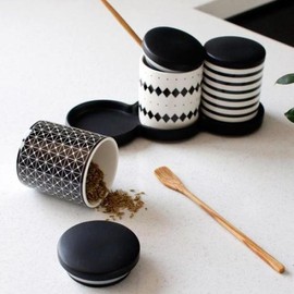 Pottery/Coffee/Sugar/Cream/Bin/Airtight/Lid